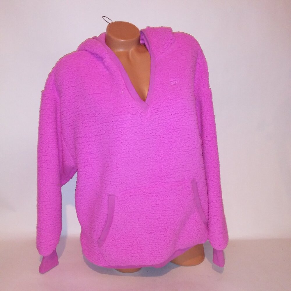 Victoria Secret PINK Hoodie Sweater Sherpa Pink Solid Thick Cozy Pullover